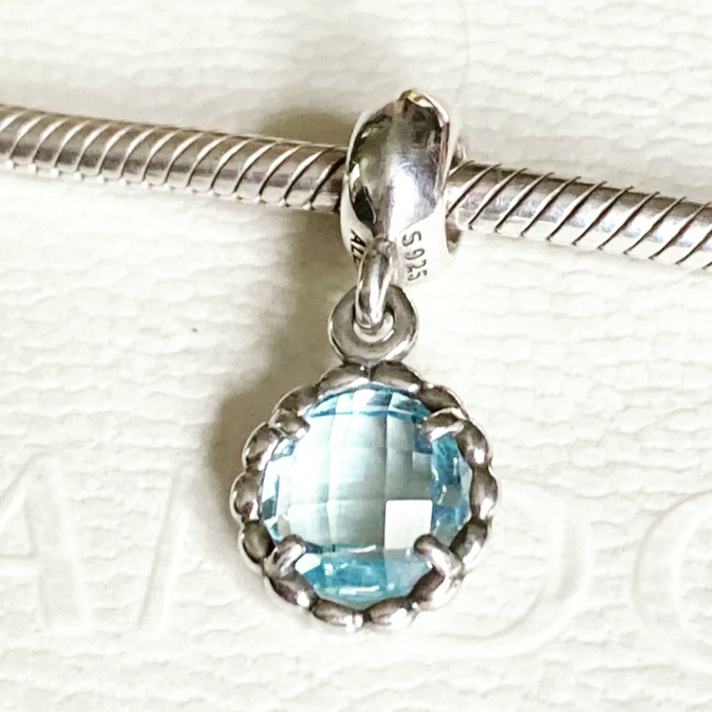 COPY - genuine blue topaz Pandora dangle " Cool breeze " retired
